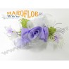 Bomboniera Fiore in ORGANZA Lilla 21cm Segnaposti Ringraziamenti con 5 portaconfetti