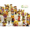 TORTA Bomboniere Cow girls 57 pezzi spicchi fette + 3 Cowgirls al Centro