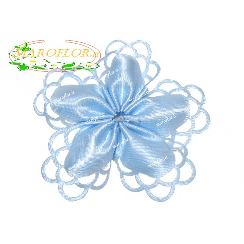 Coccarda Portaconetti colorata Azzurra con confetti Orefice