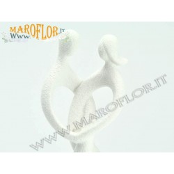 Bomboniera Sposi Fidanzati in Ceramica Bianca h16cm con Astuccio