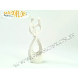 Bomboniera Sposi Fidanzati in Ceramica Bianca h16cm con Astuccio