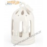 Porta T-light Voliera Cupido con Farfalle in Porcellana Bianca 10cm...