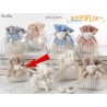 Sacchetto Segnaposto Ringraziamento in Tessuto 12cm color Ecru con Gessetto Fiore