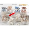 Sacchetto Segnaposto Ringraziamento in Tessuto 12cm color Celeste Azzurro con Gessetto Cuore con Angelo