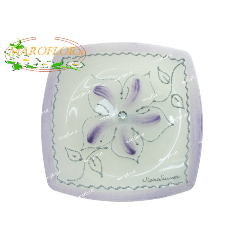 BOMBONIERE CLARALUNA 7307 PIATTO CON DECORO GLICINE