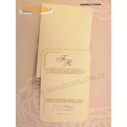 BOMBONIERE CLARALUNA 7912 TECA TRASPARENTE 8,5 cm con RIPIANO, CONFETTI OREFICE e NASTRO ORGANZA