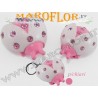 Bomboniera Coccinella Bianca e Rosa Portachiavi in Resina con Swarovsky