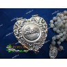 Rosario con Scatolina in Metallo e Icona in Argento con Angeli Bomboniera Prima Comunione Battesimo Cresima