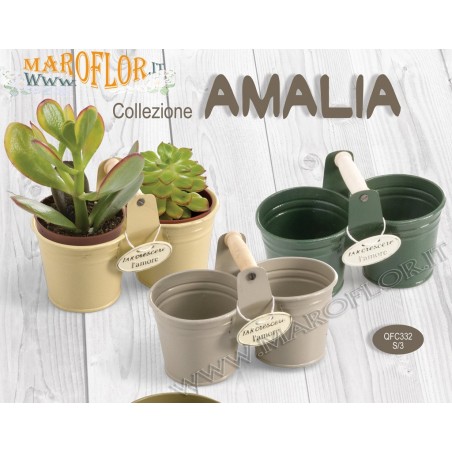 Bomboniere Quadrifoglio QFC330 Porta Piante 13cm Annaffiatoio Innaffiatoio in metallo linea Amalia