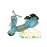 VESPA LAMBRETTA 26 cm d'epoca in Lamiera Azzurra con Faro Tondo