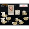 Bomboniera Claraluna 16013 Outlet Zuccheriera in Porcellana bianca e nocciola in offerta Stock fine produzione