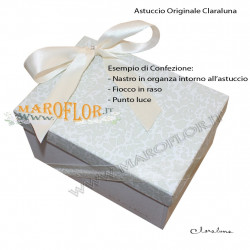 Bomboniera Claraluna 16013 Outlet Zuccheriera in Porcellana bianca e nocciola in offerta Stock fine produzione