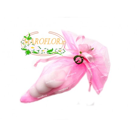CONI ROSA con FIORELLINO con confetti OREFICE mandorla e cioccolato bianco