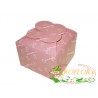 Scatola Bomboniere Rosa 9,5x9,5xh7cm in Cartone con decoro Fiocchi