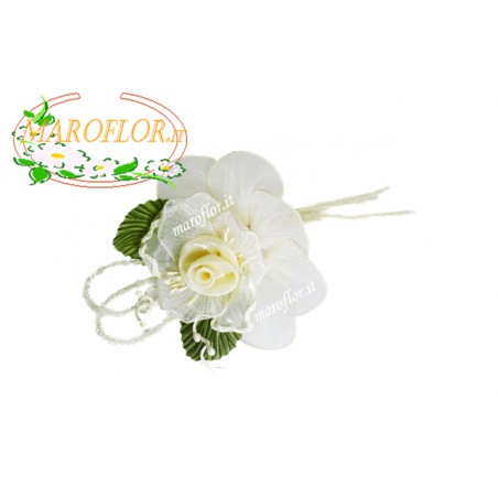 FIORE Bianco e Avorio Bomboniere con Confetti Segnaposti Ringraziamenti Portaconfetti