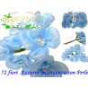 72 FIORI in ORGANZA con PERLA Azzurro Celeste 3cm diametro