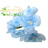 72 FIORI in ORGANZA con PERLA Azzurro Celeste 3cm diametro