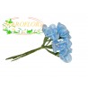 72 FIORI in ORGANZA con PERLA Azzurro Celeste 3cm diametro
