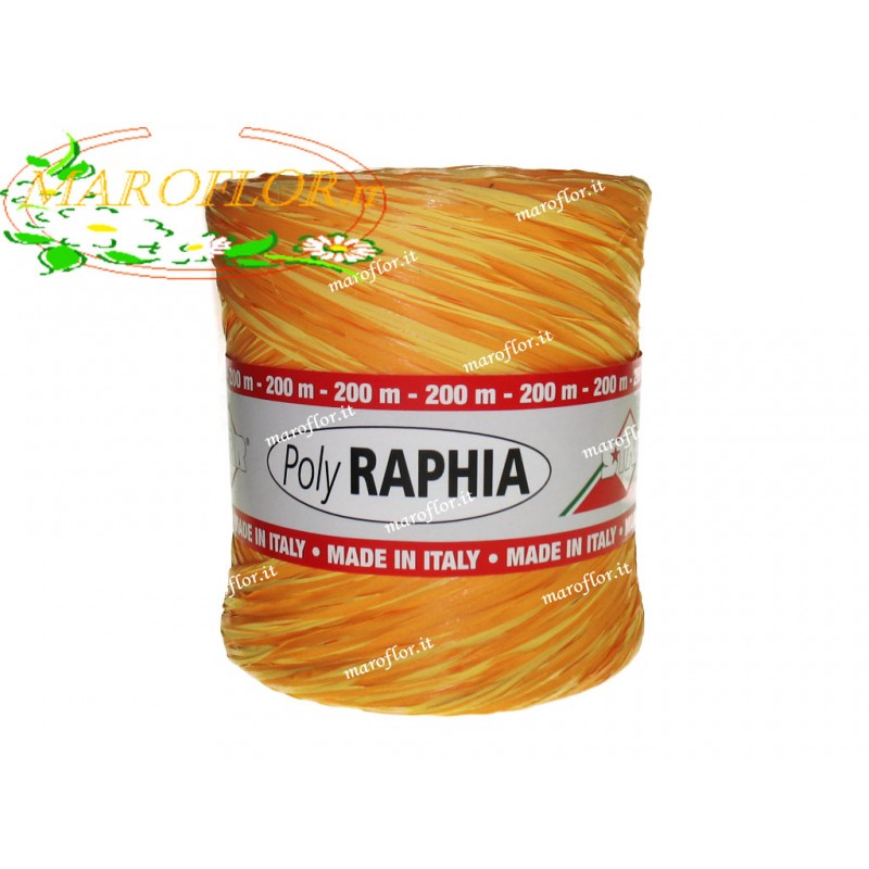 Raffia bicolore Arancio & Giallino 200 metri per Bomboniere, Fiori, Regali