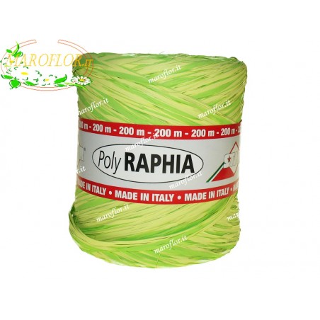 Raffia Bicolor Verde chiaro e scuro 200 metri per Bomboniere, Fiori, Regali