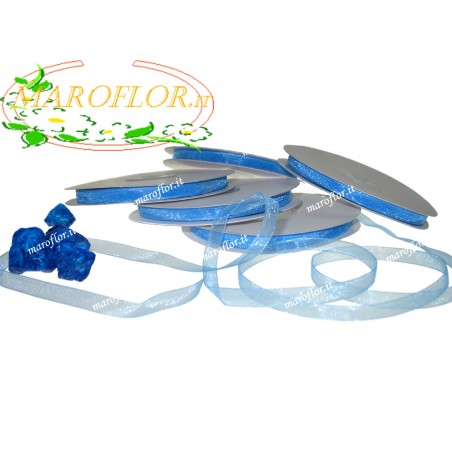 Nastro in Organza Azzurro Celeste 6 mm x 50 metri Bomboniere