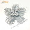 Coccarda 5 Petali Argento con Fiore 25 Nozze Argento
