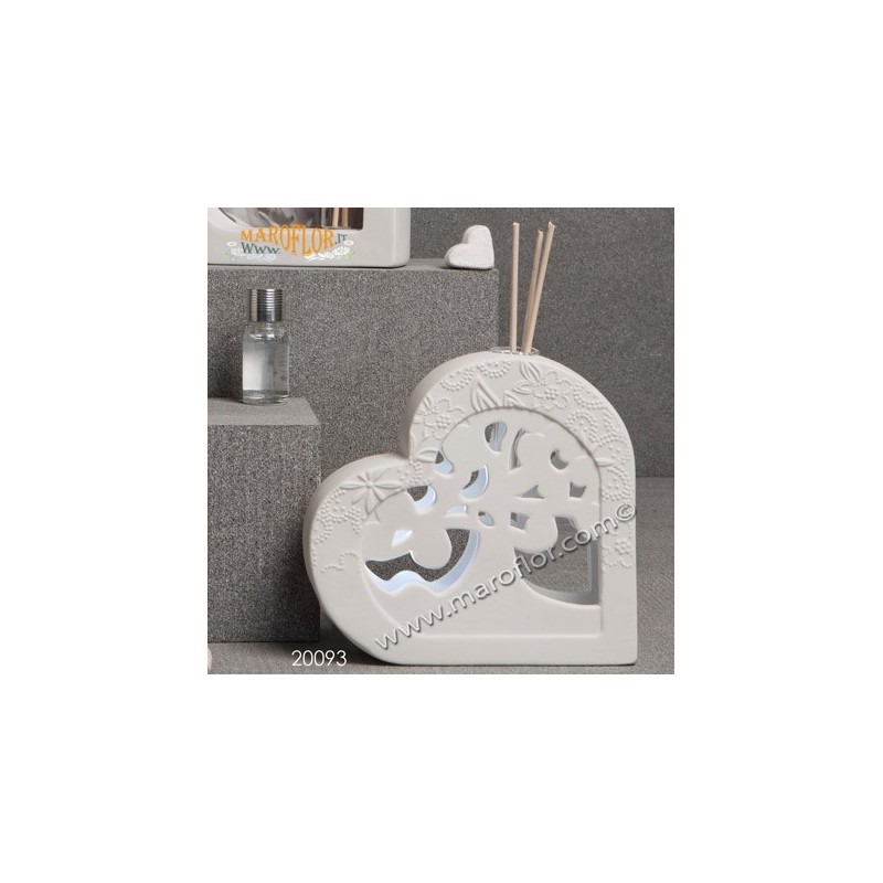 Bomboniera Claraluna 20093 Cuore Diffusore e Led con kit essenza