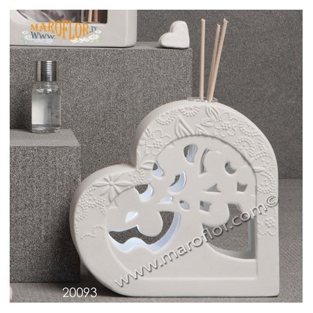 Bomboniera Claraluna 20093 Cuore Diffusore e Led con kit essenza
