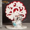 Bomboniera Claraluna CL20901 Gufo Laurea con Albero della Vita rosso 10cm
