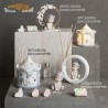 Bomboniera Claraluna CL20926C Bebe' con supporto 10cm azzurro