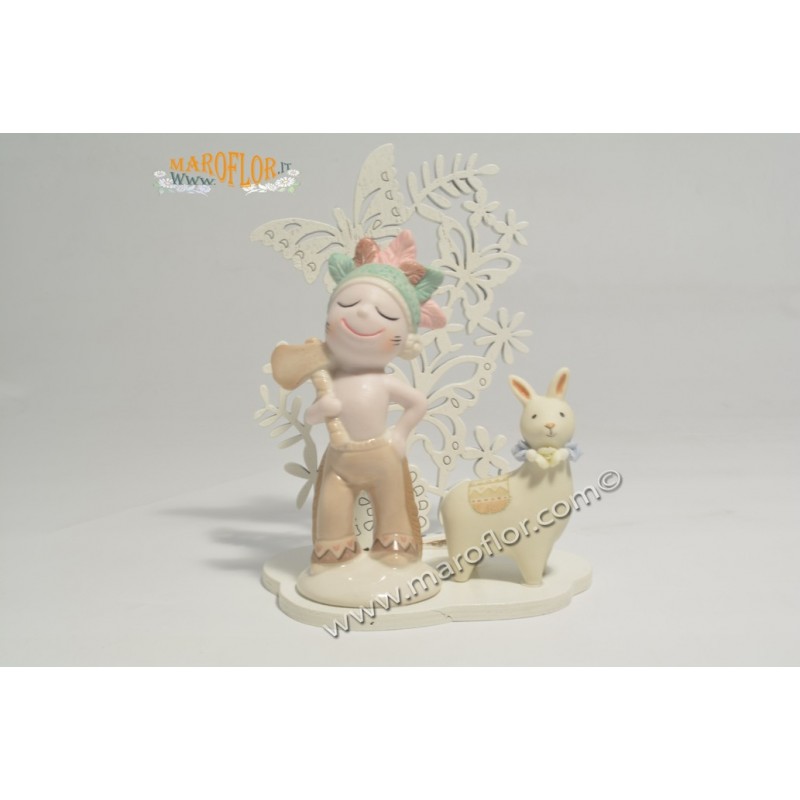 Bomboniera Claraluna CL20958F Indiano e Alpaca supporto Farfalla 13cm