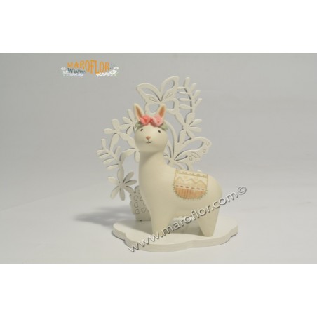 Bomboniera Claraluna CL20933F Alpaca  con supporto Farfalla 10cm x bimba