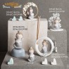 Bomboniera Claraluna CL20942F Angelo azzurro con supporto Farfalle 10cm