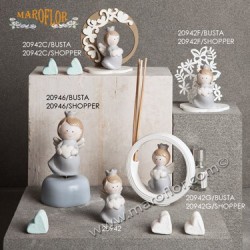 Bomboniera Claraluna CL20942C Angelo azzurro con supporto 10cm