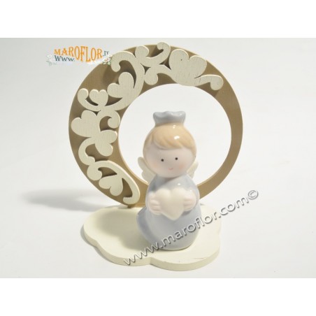 Bomboniera Claraluna CL20942C Angelo azzurro con supporto 10cm