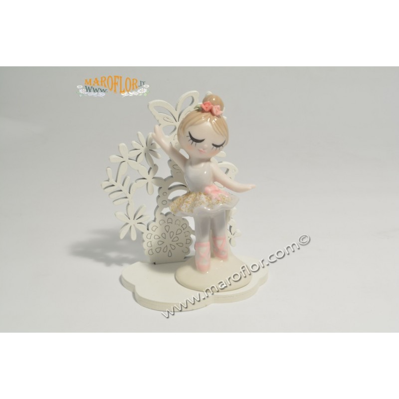 Bomboniera Claraluna CL20951F Ballerina con supporto Farfalla 10cm