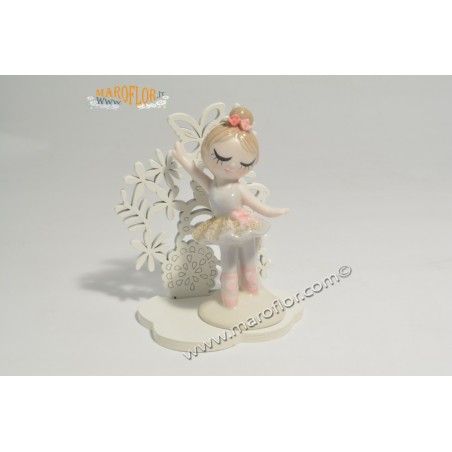Bomboniera Claraluna CL20951F Ballerina con supporto Farfalla 10cm