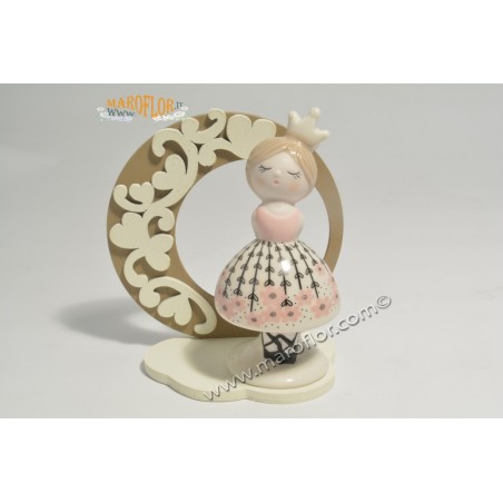 Bomboniera Claraluna CL20954C Principessa con supporto 10cm