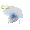 SACCHETTINO AZZURRO con doppio velo in tull & con confetti OREFICE mandorla e cioccolato bianco