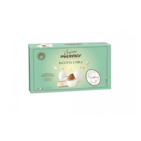 Confetti Maxtris con Mandorle ricoperta di Cioccolato alla Ricotta e Pera