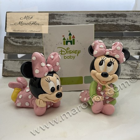 Minnie Walt Disney Bomboniera Battesimo in resina porcellanata