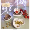 bomboniera matrimoni Claraluna 24082 set Ciotole cuore bianche tortora