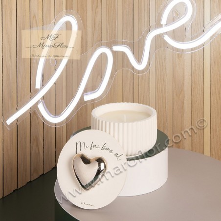 bomboniera Claraluna 24115cand candela cuore silver