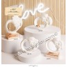 Bomboniera Claraluna 24177 coppia innamorati base e cuore oro rosa
