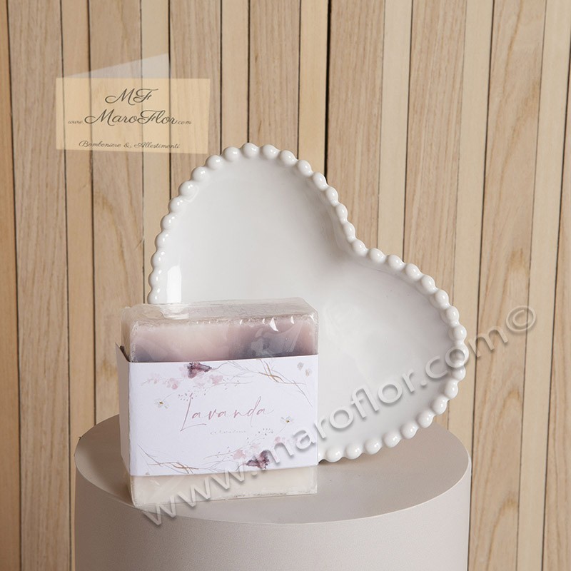 Bomboniera Claraluna 24271 piattino bianco con sapone