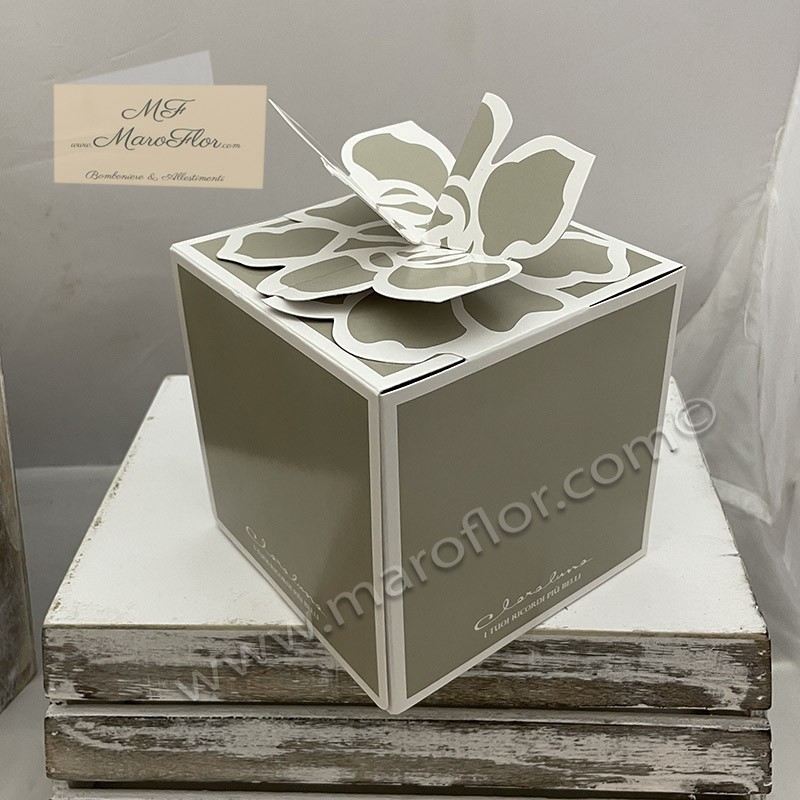 Astuccio Claraluna decoro Fiore tridimensionale in cartoncino