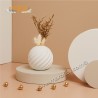 Claraluna 25004 Bomboniera Vaso bianco con Fiori e Pampas