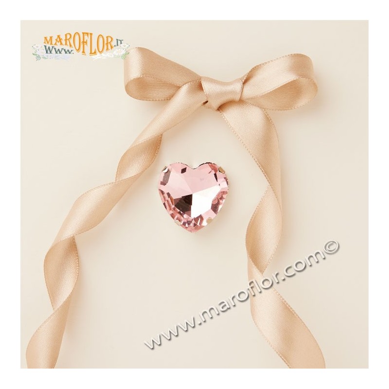 Claraluna 25327 Calamita Strass Cuore Rosa
