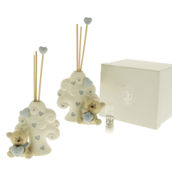 Diffusore Orso azzurro - Bomboniera Battesimo con profumo e confezione