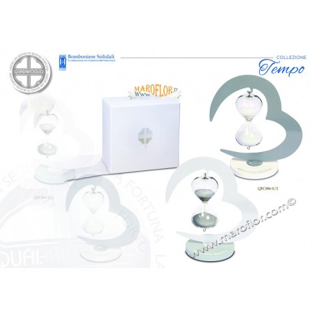 Bomboniera Quadrifoglio QFC886 Clessidra cuore